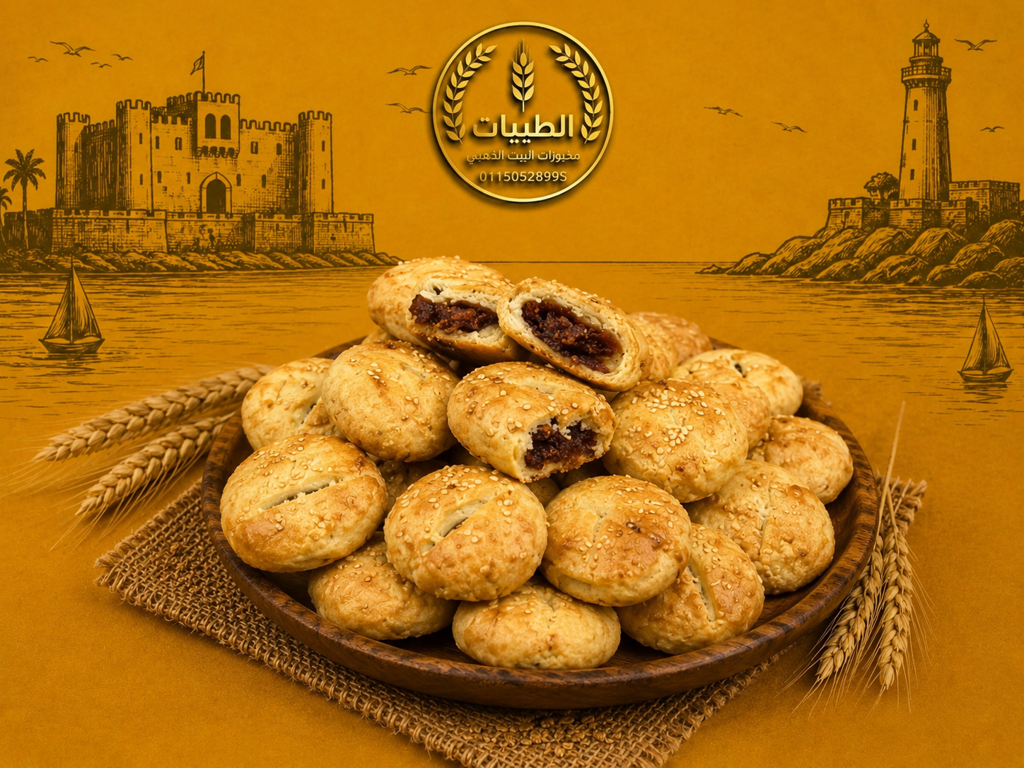 كحك طبق بالعجوة